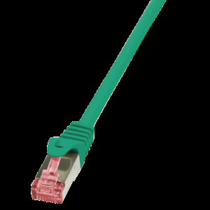 Patch cord S/FTP 6 lanko Cu LSZH zelená 1m 27AWG