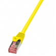Patch cord S/FTP 6 lanko Cu LSZH žlutá 0,25m 27AWG