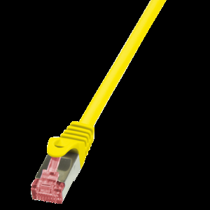 Patch cord S/FTP 6 lanko Cu LSZH žlutá 0,25m 27AWG