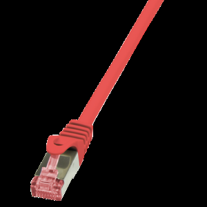 Patch cord S/FTP 6 lanko Cu LSZH červená 1m 27AWG