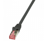 Patch cord S/FTP 6 lanko Cu LSZH černá 7,5m 27AWG