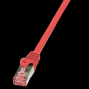 Patch cord S/FTP 6 lanko Cu LSZH červená 0,5m 27AWG