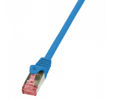 Patch cord S/FTP 6 lanko Cu LSZH modrá 0,25m 27AWG