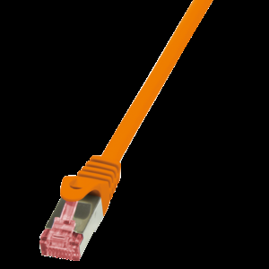 Patch cord S/FTP 6 lanko Cu LSZH oranžová 1m 27AWG