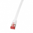 Patch cord U/FTP 6 lanko CCS PVC bílá 1m 32AWG