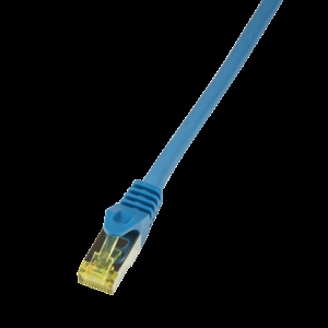 Patch cord S/FTP 6a lanko Cu LSZH modrá 0,5m 26AWG