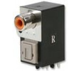 Zásuvka, světlovodný přijímač optické (Toslink) / RCA THT