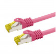 Patch cord S/FTP 6a lanko Cu LSZH růžová 1m 26AWG