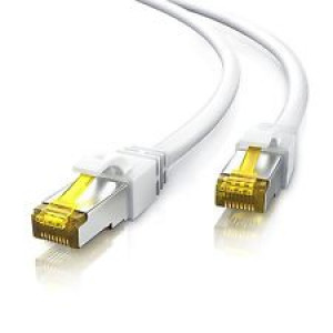 Patch cord S/FTP 6a lanko Cu LSZH bílá 1m 26AWG