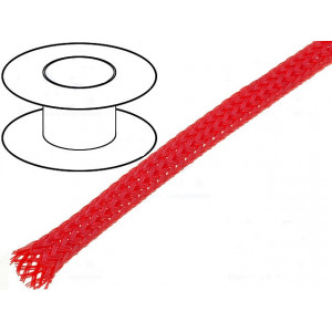 Opletení polyester 2-5,nom.3mm červená -50-150°C  