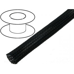Opletení polyester 2-5,nom.3mm černá -50-150°C  