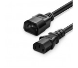 Kabel IEC C13 zásuvka, IEC C14 vidlice 1m černá PVC 3x1mm2