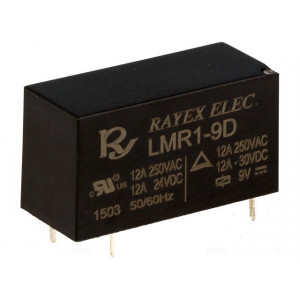 LMR1-9D Relé elektromagnetické SPDT Ucívky:9VDC 12A/250VAC 12A/30VDC