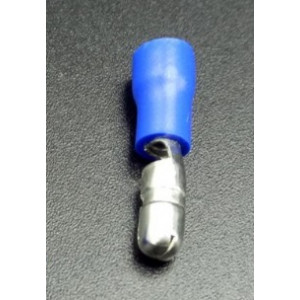 Kabelová dutinka 4mm kulatá samec pro kabel 1,5mm2 modrá
