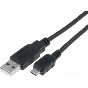 Kabel USB 2.0 USB A vidlice - USB B micro vidlice 1,5m černá