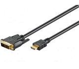 Kabel HDMI 1.4 DVI-D (18+1) vidlice - HDMI vidlice 1,5m černá