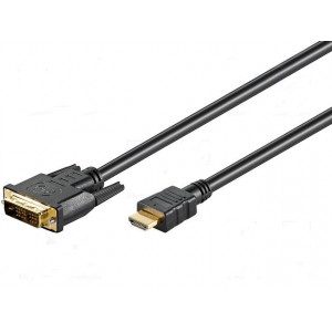Kabel HDMI 1.4 DVI-D (18+1) vidlice - HDMI vidlice 2m černá