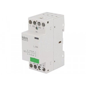 Stykač: 4-pólový instalační NC x2 + NO x2 24VAC 25A DIN IKA