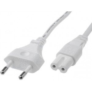 Kabel 2x0,75mm2 CEE 7/16 (C) vidlice,IEC C7 zásuvka PVC 1,8m