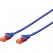 Patch cord U/UTP 5e lanko CCA PVC modrá 0,25m 26AWG
