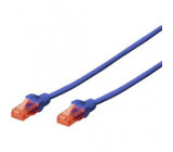 Patch cord U/UTP 5e lanko CCA PVC modrá 1m 26AWG