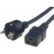 Kabel CEE 7/7 (E/F) vidlice, IEC C19 zásuvka 2m černá PVC