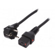 Kabel CEE 7/7 (E/F) úhlová vidlice,IEC C19 zásuvka PVC 2m