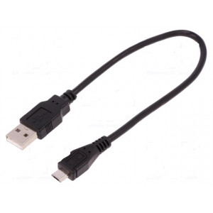Kabel USB 2.0 USB A vidlice, USB B zásuvka 250mm černá