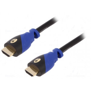 Kabel HDMI 2.0 HDMI vidlice, z obou stran 1m černo-modrá