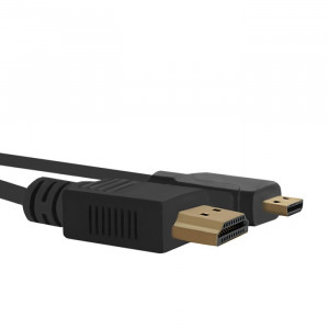 Kabel HDMI micro zástrčka, HDMI vidlice 1m černá