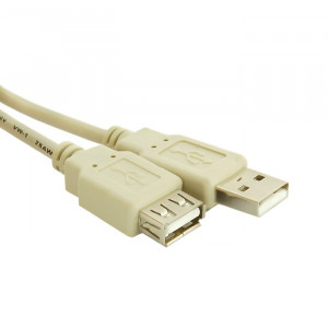 Kabel USB A zásuvka, USB A vidlice 1,8m bílá