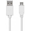 Kabel USB 2.0 USB A vidlice, USB B micro vidlice 0,15m bílá
