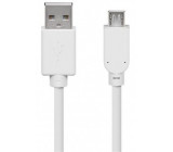 Kabel USB 2.0 USB A vidlice, USB B micro vidlice 0,15m bílá