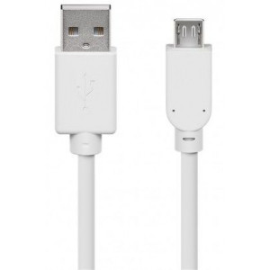 Kabel USB 2.0 USB A vidlice, USB B micro vidlice 0,15m bílá