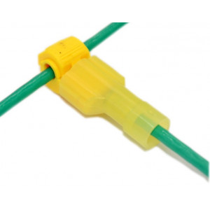 Procvakávací svorka s fastonem žlutá pro kabel 2.5-4mm