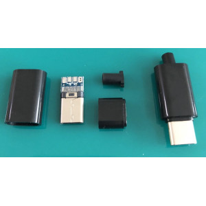 USB konektor C kabelový rozebíratelný černý