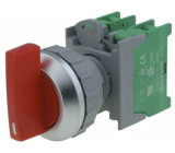 Přepínač otočný 1-polohové NO x2 30mm červená IP65 -20÷60°C