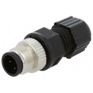 Konektor M12 vidlice PIN:4 přímý kód D-Ethernet na kabel