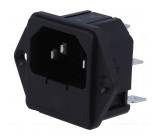 Konektor IEC 60320,napájecí AC C14 (E),1x pojistka zásuvka