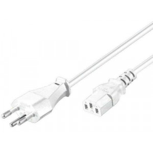 Kabel IEC C13 zásuvka, vidlice SEV-1011 (J) 2m bílá PVC 10A