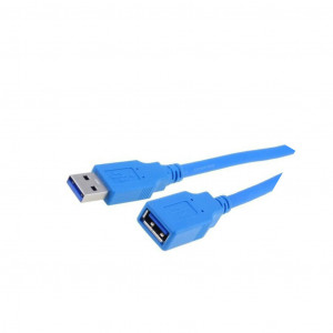 Kabel USB 3.0 USB A zásuvka, USB A vidlice niklovaný 2m modrá