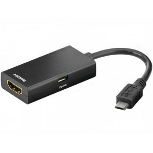 Adaptér MHL HDMI zásuvka USB B micro vidlice 0,06m černá