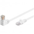 Patch cord U/UTP 5e lanko CCA PVC bílá 0,25m 26AWG