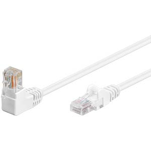 Patch cord U/UTP 5e lanko CCA PVC bílá 0,25m 26AWG