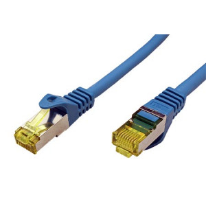 Patch cord S/FTP 6a lanko Cu LSZH modrá 1m 26AWG