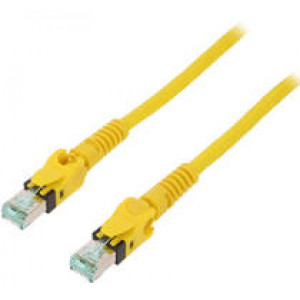 Patch cord S/FTP 6a lanko Cu PUR žlutá 3m 27AWG Žíly: : 8