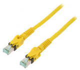 Patch cord S/FTP 6a lanko Cu PUR žlutá 10m 27AWG Žíly: : 8