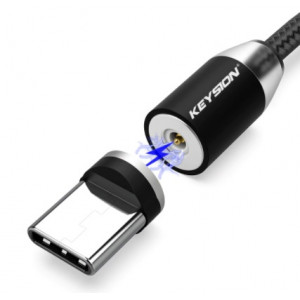 Magnetický USB kabel s USB C konektorem opletený 2m