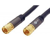 Kabel 75Ω 1m koaxiální 9,5 mm vidlice,z obou stran černá