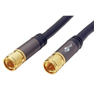 Kabel 75Ω 3m koaxiální 9,5 mm vidlice,z obou stran černá